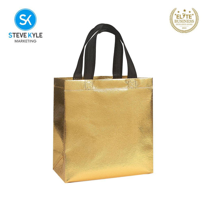 Steve Kyle Multipurpose Non-Woven Glossy Tote Bag for Groceries and Holiday Giveaways