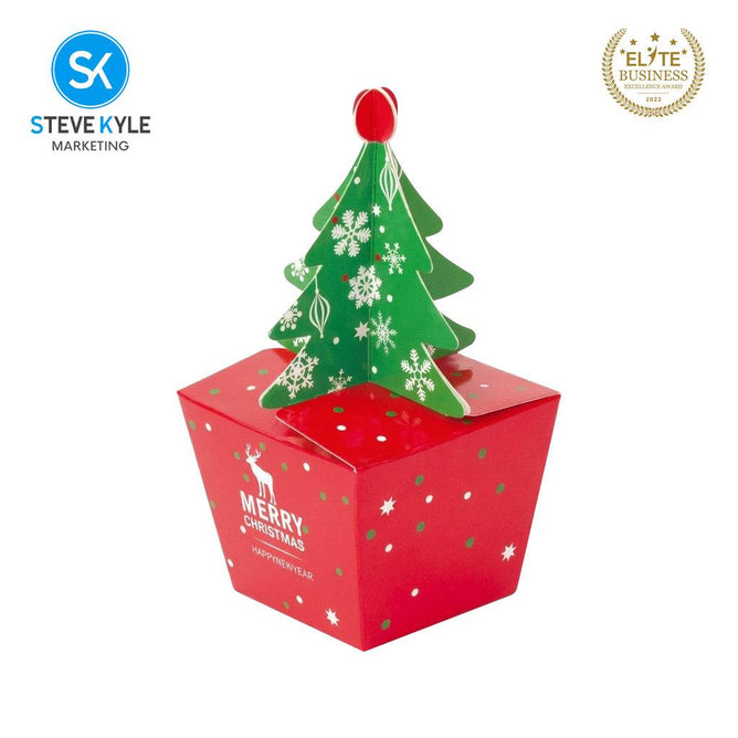 Steve Kyle 5-Piece Christmas Tree Pop-Up Paper Gift Box for Holiday Treats and Party Giveaways