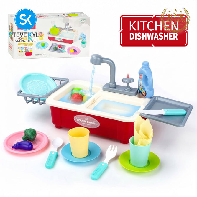 Steve Kyle Portable Realistic Mini Kitchen Dishwasher Pretend Play Set