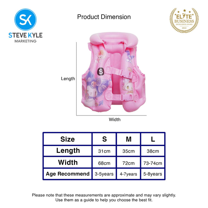 Steve Kyle Inflatable Swim Vest Life Jacket Adorable Cartoon Prints For Outdoor Water Fun