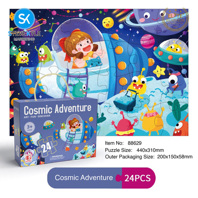 Steve Kyle 24-Piece Cartoon Animal Jigsaw Puzzle Set for Kids Learning Thinking Interactive Play