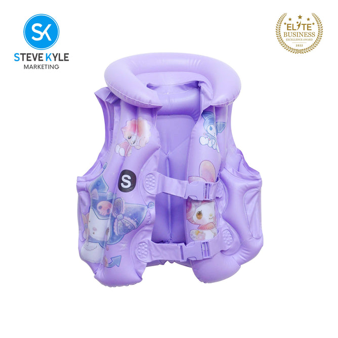 Steve Kyle Inflatable Swim Vest Life Jacket Adorable Cartoon Prints For Outdoor Water Fun