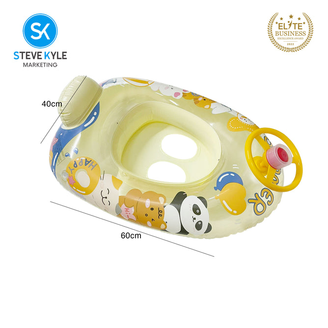 Steve Kyle Inflatable Baby Seat Float With Steering Wheel Little Sailor Fun Swimming Boat