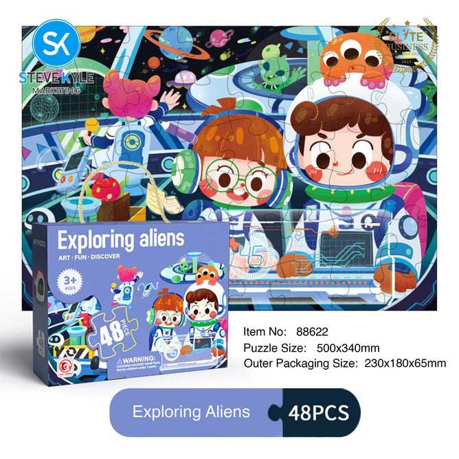 Steve Kyle 48-Piece Cartoon Animal Jigsaw Puzzle Set for Children Early Learning and Development
