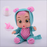 Interactive Crying Baby Doll With Pacifier Bottle Music with Magic Tears Silicone toys best gift for Kids