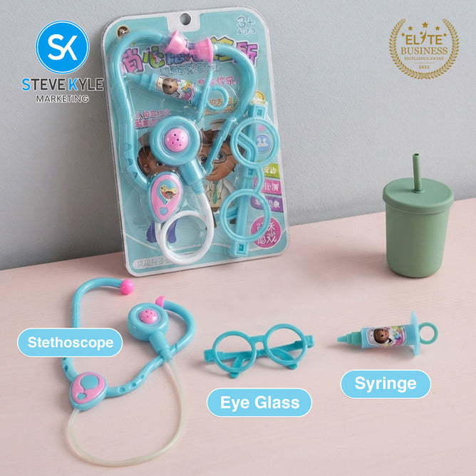 Steve Kyle Doctor Nurse Medical Play Set for Kids with Stethoscope Syringe Eye Glass Toys