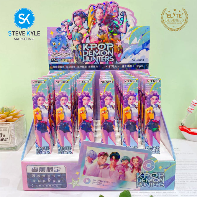 Steve Kyle Colorful Girl Group Theme 0.5mm Neutral Pen Blind Box Press Pen For Party Giveaway Classroom Supplies