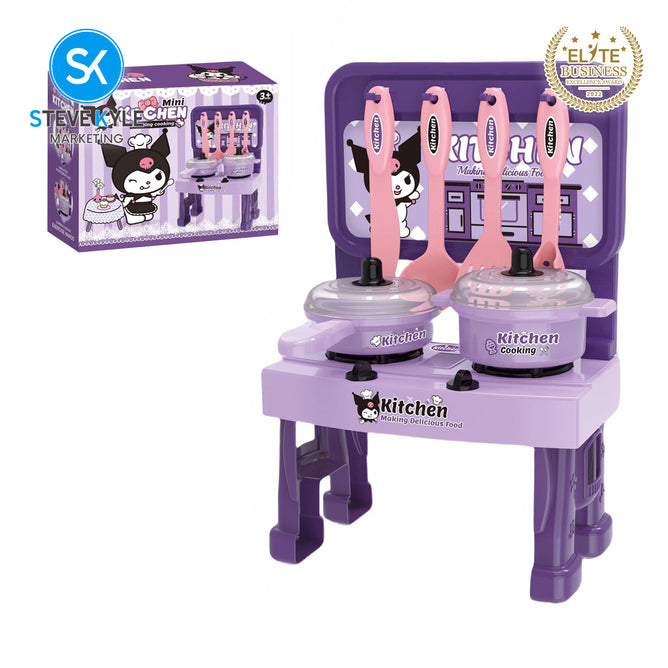 Steve Kyle Portable Mini Kitchen Cooking Playset With Pots Pans Utensils