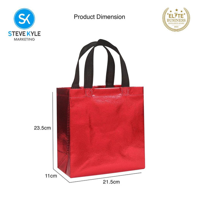 Steve Kyle Multipurpose Non-Woven Glossy Tote Bag for Groceries and Holiday Giveaways