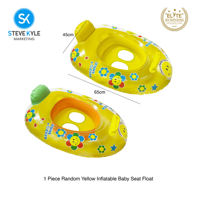 Steve Kyle Inflatable Baby Seat Float With Handle Keep Smile Transparent Swimming Boat