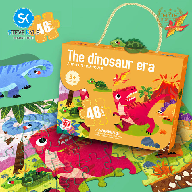Steve Kyle 48-Piece Cartoon Animal Jigsaw Puzzle Set for Children Early Learning and Development