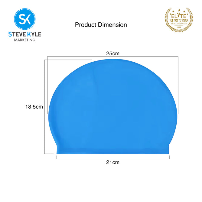 Steve Kyle Comfortable Fit Solid Color Latex Swimming Cap Ear Protection