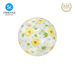 Steve Kyle Sweet Blossom Print Transparent Beach Ball For Water Games Outdoor Play