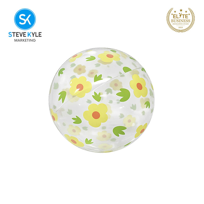 Steve Kyle Sweet Blossom Print Transparent Beach Ball For Water Games Outdoor Play