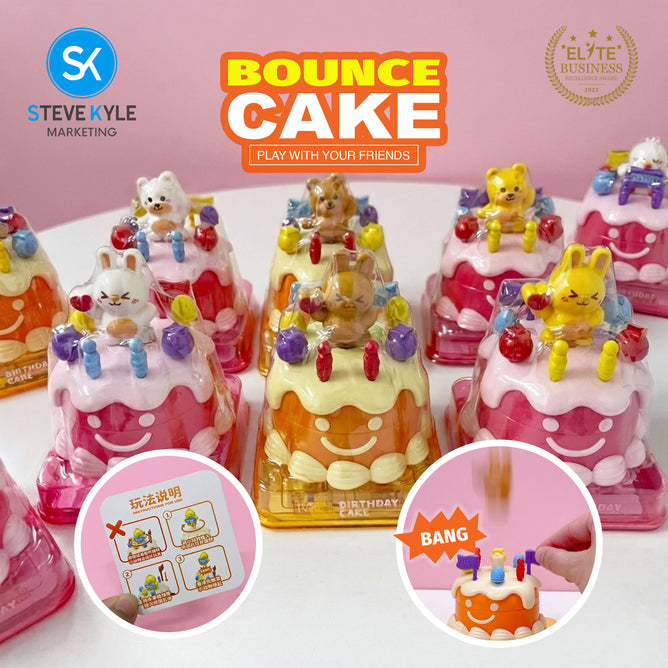 Steve Kyle Colorful Funny Bouncing Cake Toy Interactive Role Play Toy for Kids