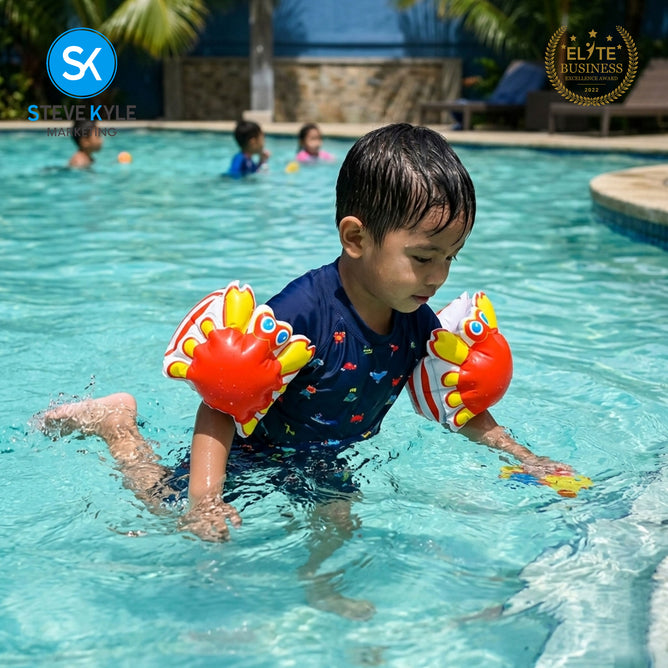 Steve Kyle Inflatable Arm Band Dual Valve Cartoon-Shaped Floaties For Swimming Outdoor Fun