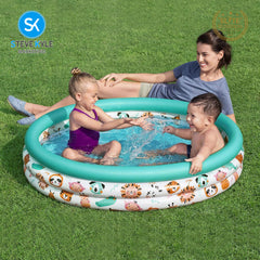 Steve Kyle Inflatable Round Kiddie Pool Safari Animals Print For Outdoor Fun
