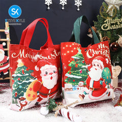 Steve Kyle Soft Fabric Christmas Gift Bag with Santa Tree Design