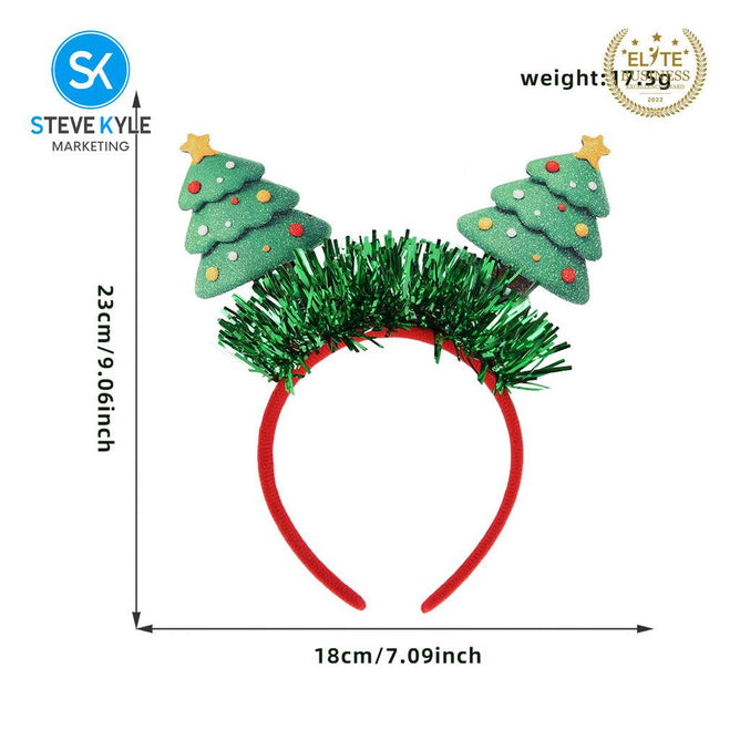 Steve Kyle Festive Felt Christmas Headband with 3D Snowman Santa Claus Bow Hairband for Kids and Adults