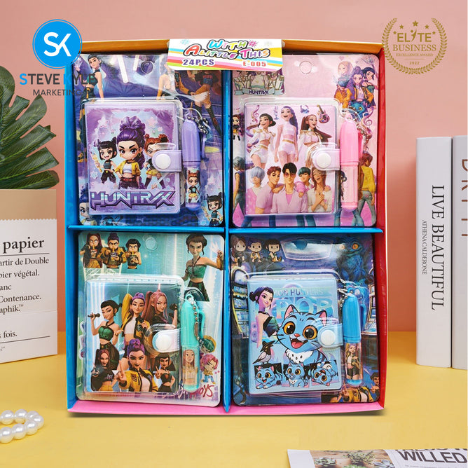 Steve Kyle Colorful Girl Group Theme Mini Notebook Journal Collection With Clip Pen For Party Giveaway Classroom Supplies