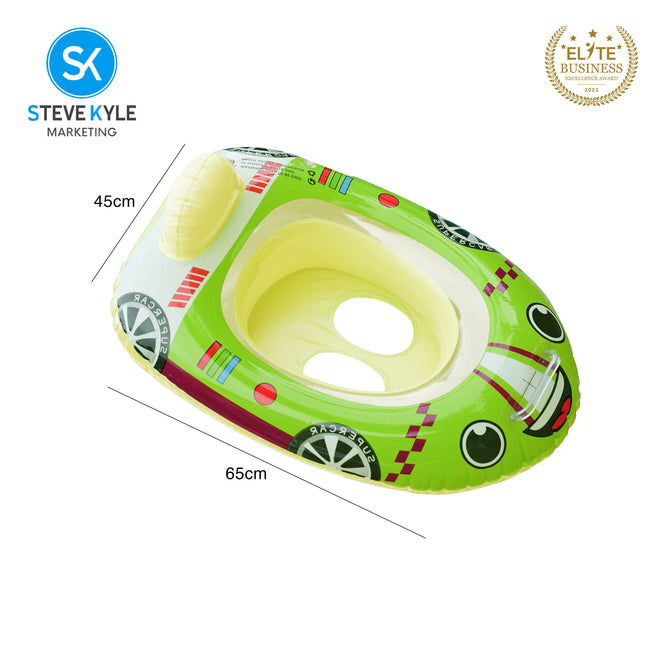 Steve Kyle Inflatable Baby Seat Float With Handle Racing Car Swimming Boat