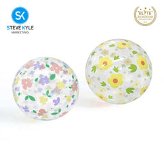Steve Kyle Sweet Blossom Print Transparent Beach Ball For Water Games Outdoor Play