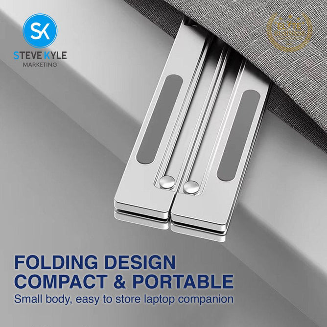 Steve Kyle 7-Level Adjustable Aluminum Alloy Foldable Laptop Stand with Cooling Fans