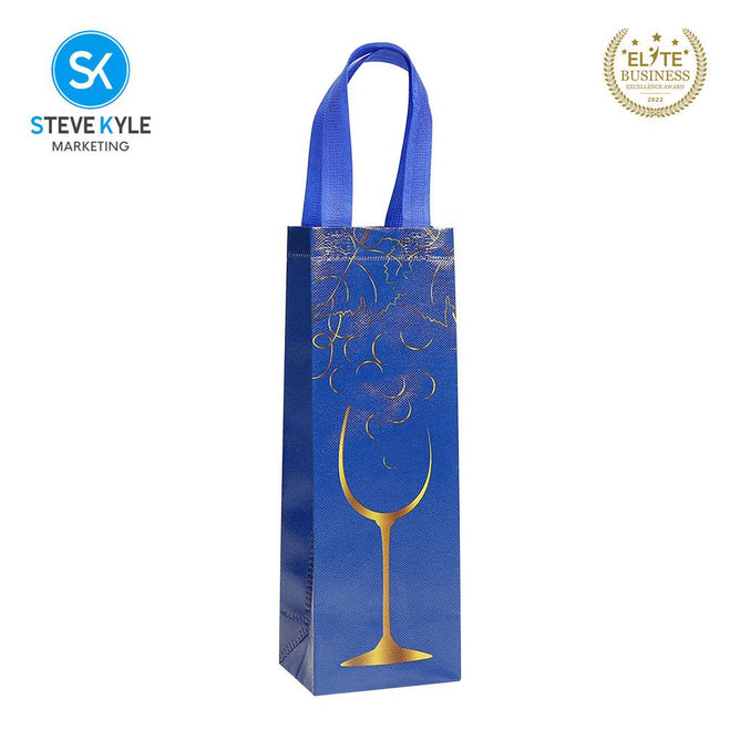 Steve Kyle Merry Christmas Printed Reusable Non-Woven Wine Tote Bag for Holiday Gifts