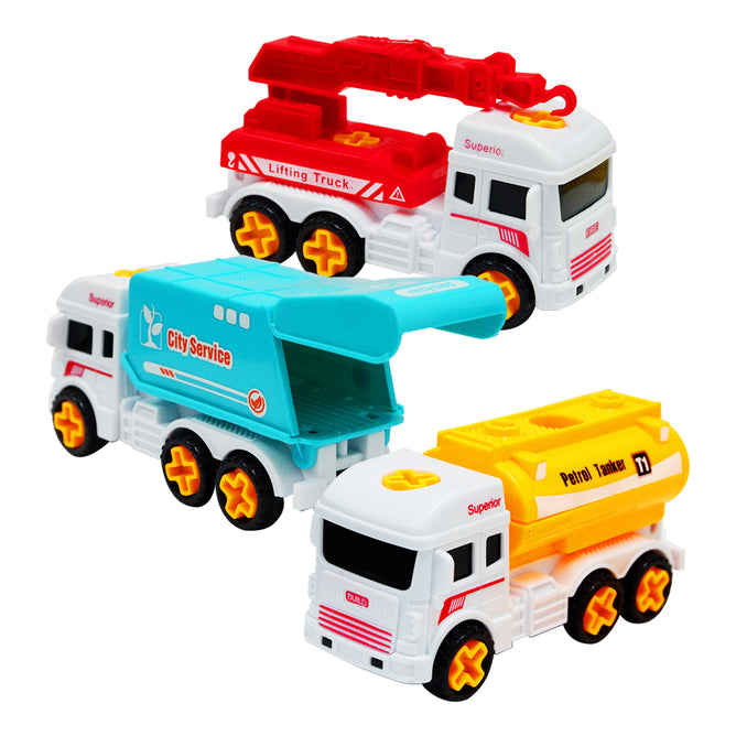 Trucks Toy Vehicles Friction Cars Toys for Toddlers Boys DIY Assembly Toy Best Gift Toy
