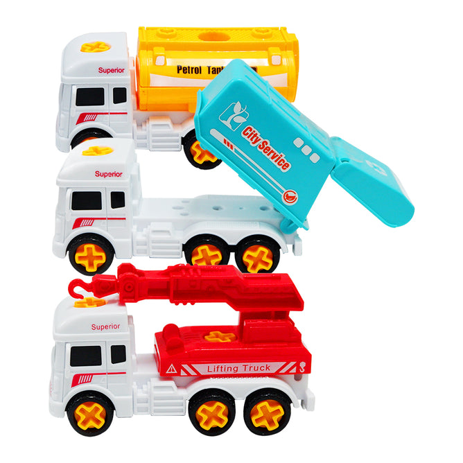Trucks Toy Vehicles Friction Cars Toys for Toddlers Boys DIY Assembly Toy Best Gift Toy