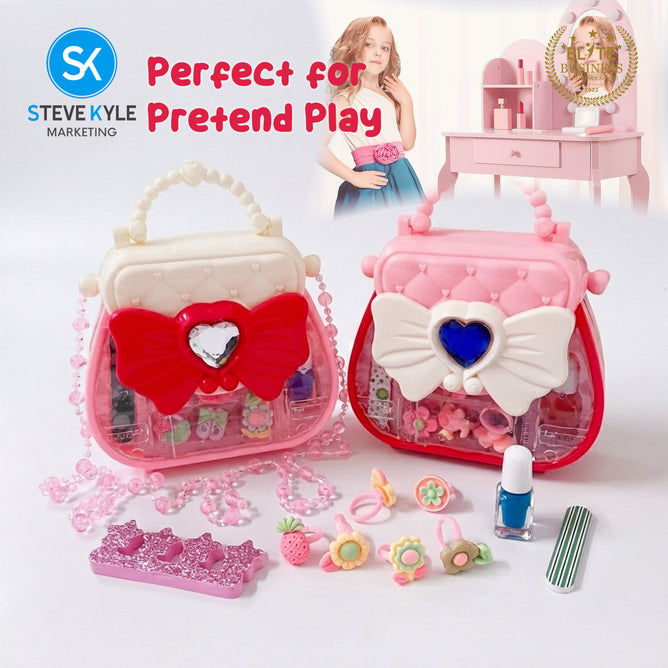 Steve Kyle Kids Beauty Handbag Toy Set with Rings and Nail Accessories