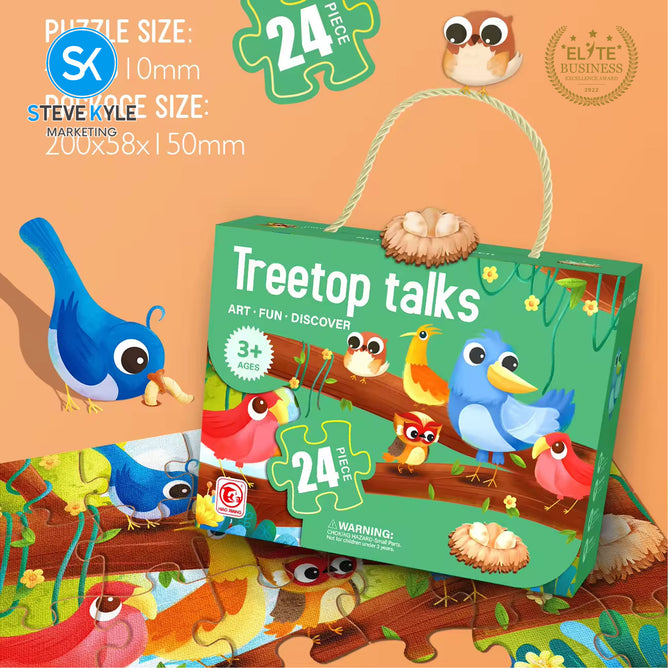 Steve Kyle 24-Piece Cartoon Animal Jigsaw Puzzle Set for Kids Learning Thinking Interactive Play