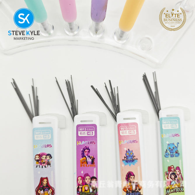 Steve Kyle Colorful Girl Group Theme Activity 0.5mm Pencil Lead Refill Set For Party Giveaway Classroom Supplies