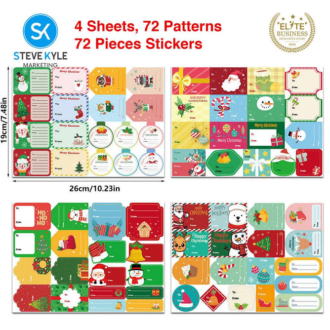 Steve Kyle Merry Christmas Pattern Stickers Greeting Cards with Envelopes for Gift Decoration Party Favors Giveaways