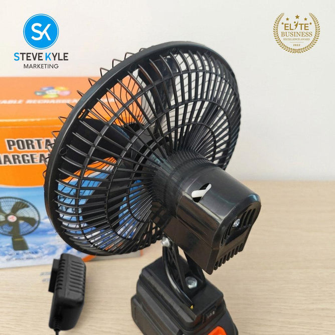 Steve Kyle 8-Inch Portable Rechargeable Fan with Oscillation Function