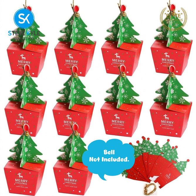 Steve Kyle 5-Piece Christmas Tree Pop-Up Paper Gift Box for Holiday Treats and Party Giveaways