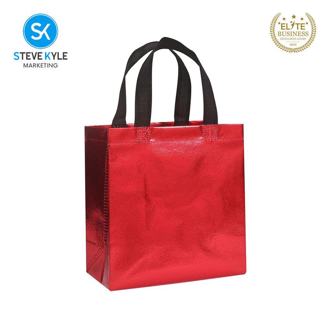 Steve Kyle Multipurpose Non-Woven Glossy Tote Bag for Groceries and Holiday Giveaways
