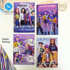 Steve Kyle Colorful Girl Group Theme Spiral Staple Singer Sewn Binding Notebook Journal Random Design For Students School Supplies