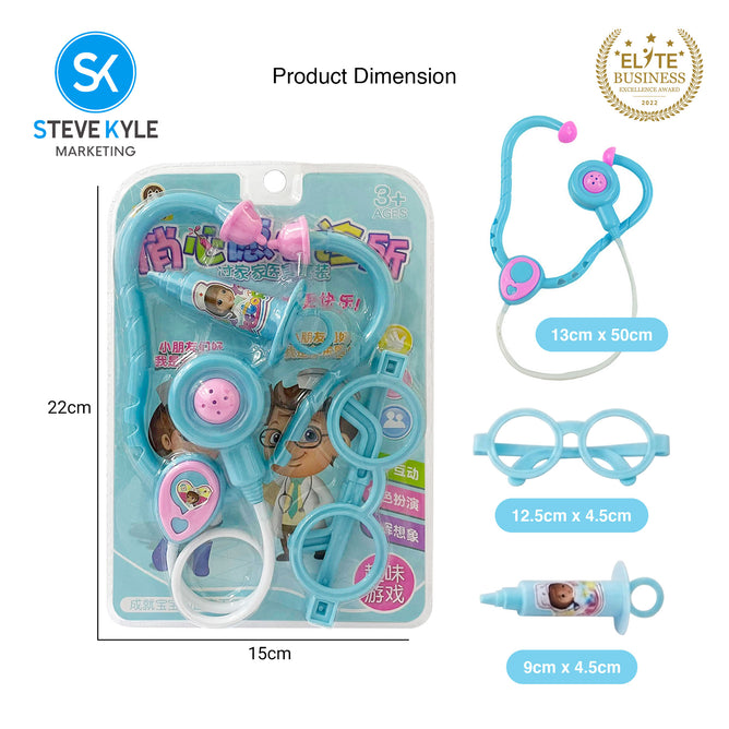Steve Kyle Doctor Nurse Medical Play Set for Kids with Stethoscope Syringe Eye Glass Toys