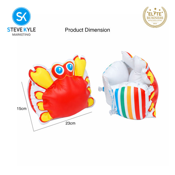Steve Kyle Inflatable Arm Band Dual Valve Cartoon-Shaped Floaties For Swimming Outdoor Fun