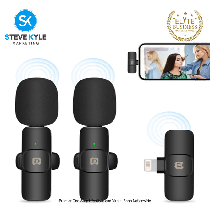 PULUZ Wireless Lavalier Noise Reduction Reverb Microphone for 8-Pin and Type-C Device
