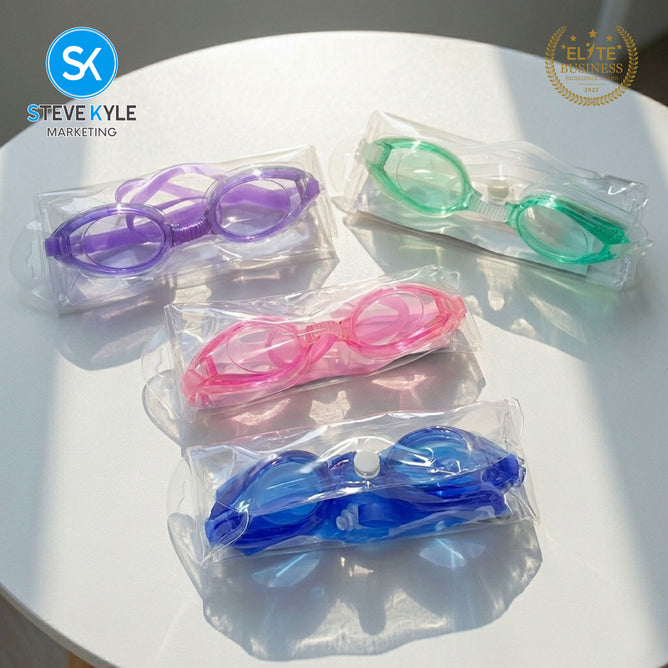 Steve Kyle UV Protection Ergonomic Fit Nubian Nose Piece Adjustable Strap Anti-Fog Swimming Goggles
