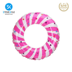 Steve Kyle Inflatable Swim Ring Sweet Candy Pattern For Outdoor Water Fun