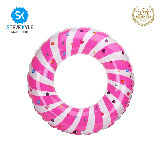 Steve Kyle Inflatable Swim Ring Sweet Candy Pattern For Outdoor Water Fun