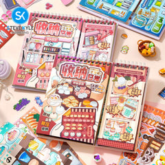 Steve Kyle Creative Multi-Scene Decorative Sticker Book With Miniature Town Designs