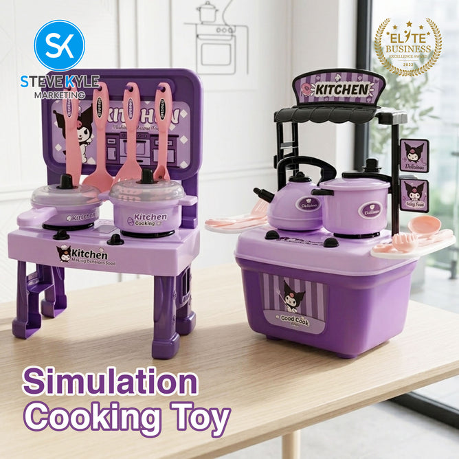 Steve Kyle Portable Mini Kitchen Cooking Playset With Pots Pans Utensils