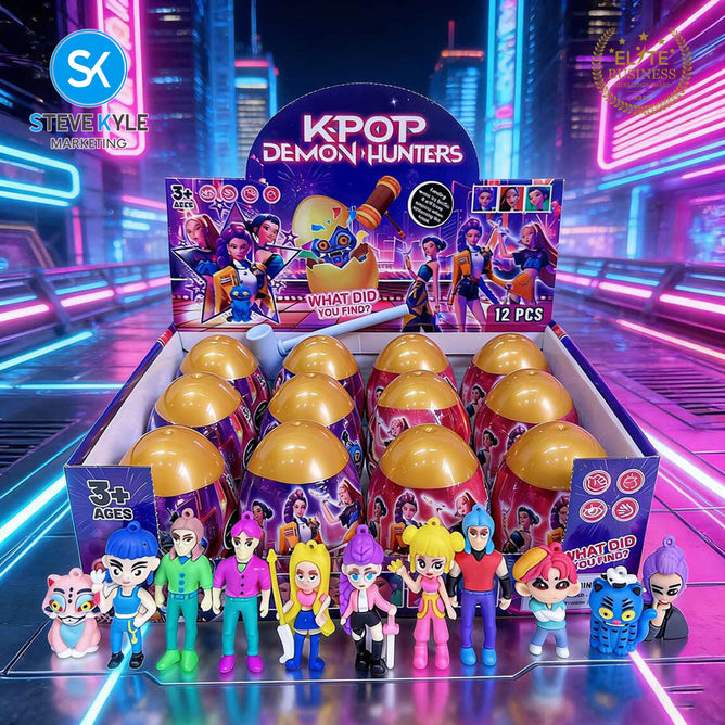 Steve Kyle Colorful Girl Boy Group Theme Mystery Egg Toy Blind Box 55 Random Collection Cards For Prize Party Giveaways