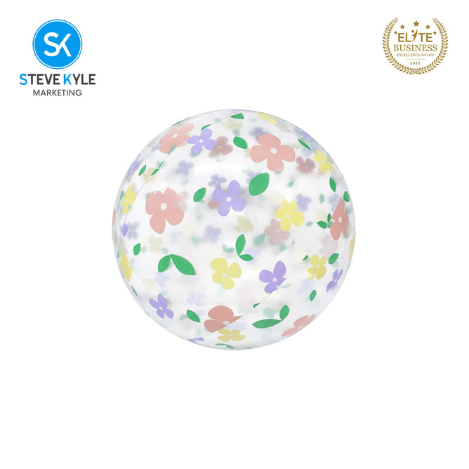 Steve Kyle Sweet Blossom Print Transparent Beach Ball For Water Games Outdoor Play