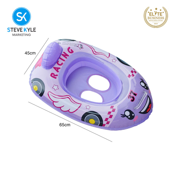 Steve Kyle Inflatable Baby Seat Float With Handle Racing Car Swimming Boat