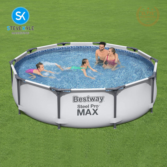 Steve Kyle Steel Pro MAX Round Frame Family Swimming Pool 3.05m x 76cm